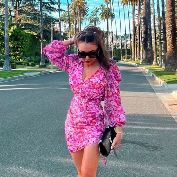 For Love And Lemons Dresses & Skirts - NEW For Love and Lemons Cheyenne Pink Floral Mini Dress XS